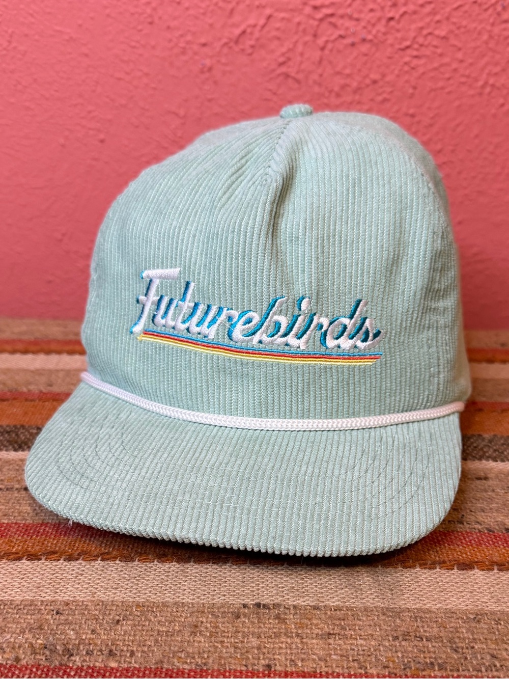 Futurebirds OS Green Corduroy Cap Hat Adjustable Logo
